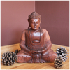 Buddhastatue sitzend aus Suarholz, 30 cm.