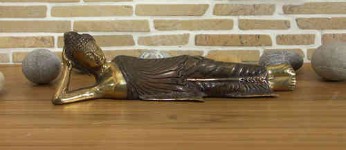 Liegender Buddha aus Messing.